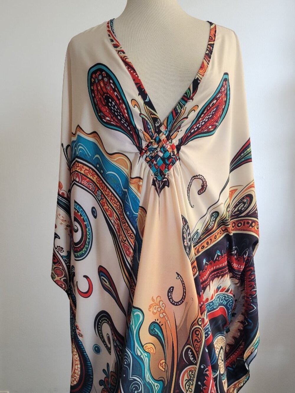 Bsubseach Loose Ethnic Plus Size Kaftan Maxi Dress